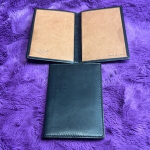 2 Bosca Black and Tan Leather(calfskin) card holder